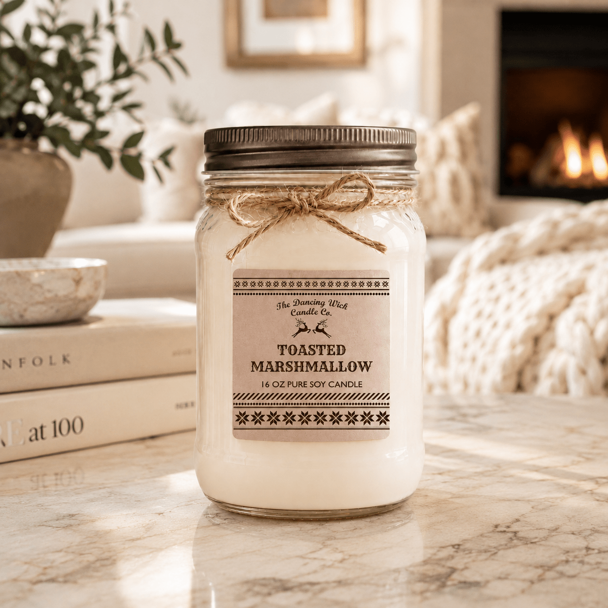 Toasted Marshmallow - Kraft Winter Candle - The Dancing Wick