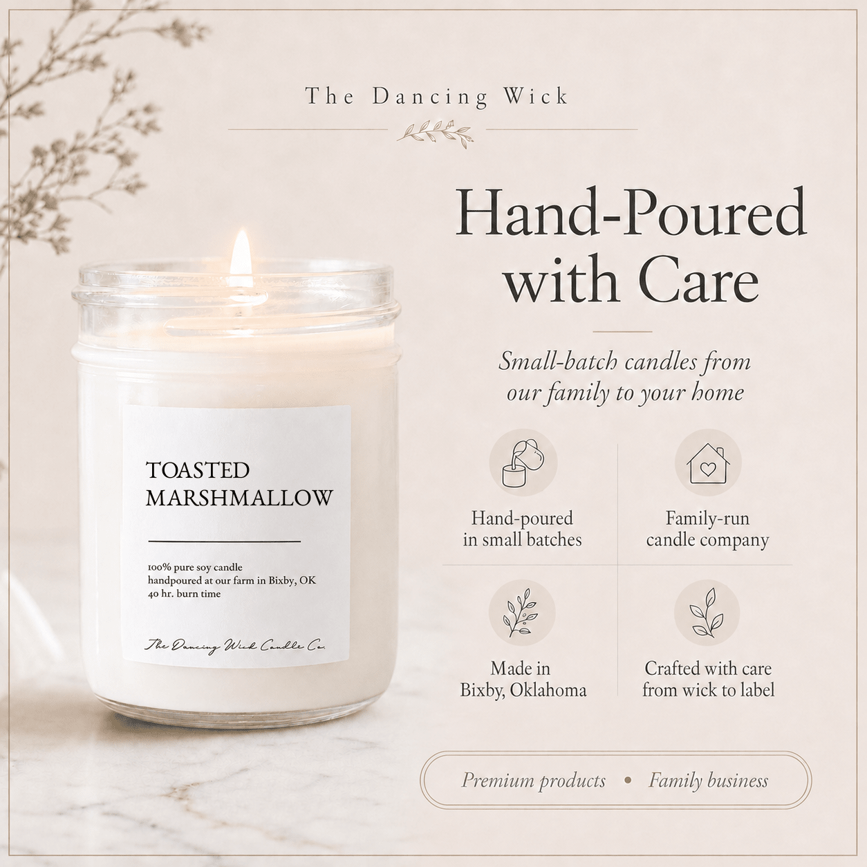 Toasted Marshmallow - TDW Signature Candle - The Dancing Wick