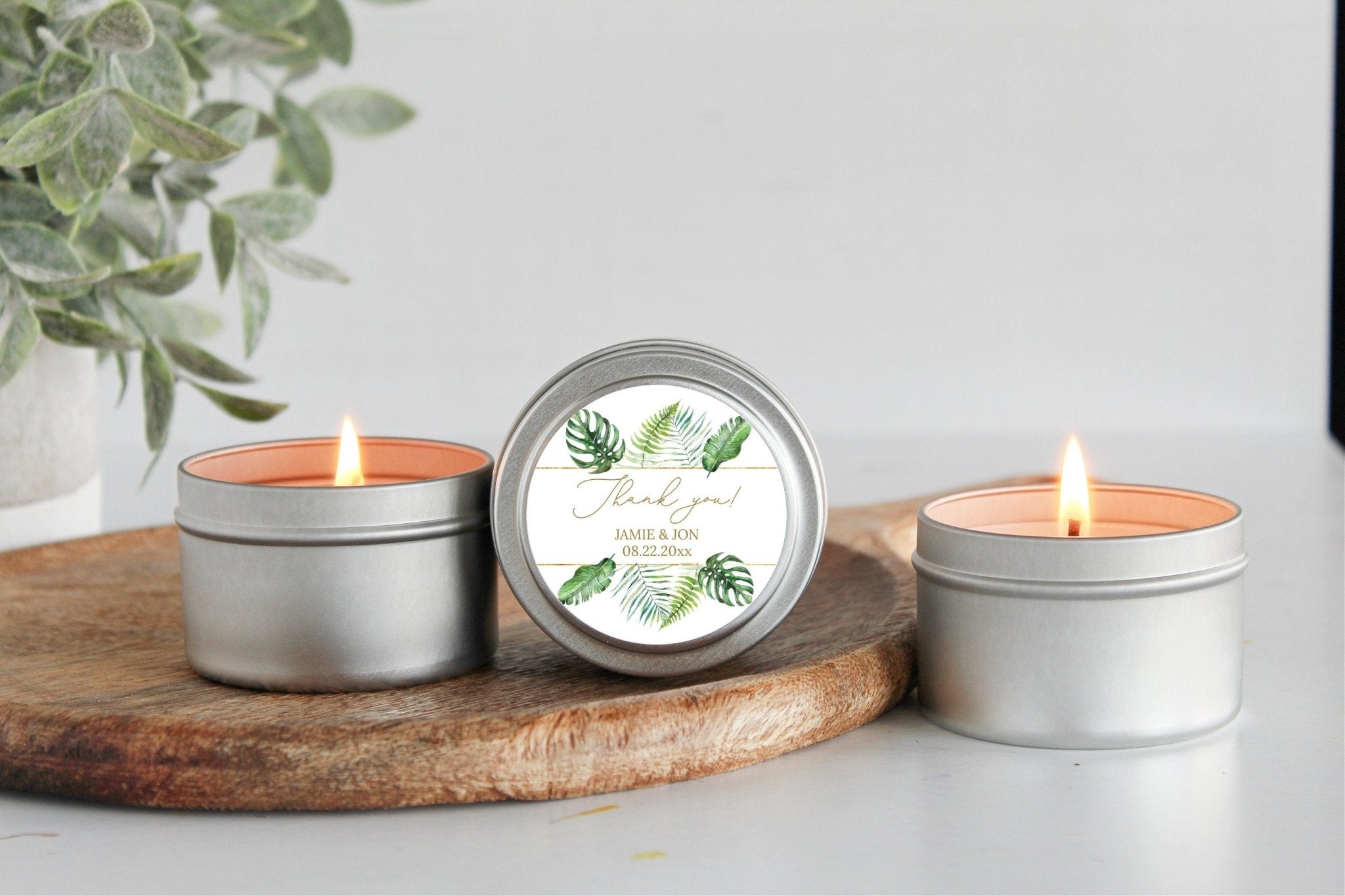 Tropical Beach Wedding Tins - Set of 10 - The Dancing Wick