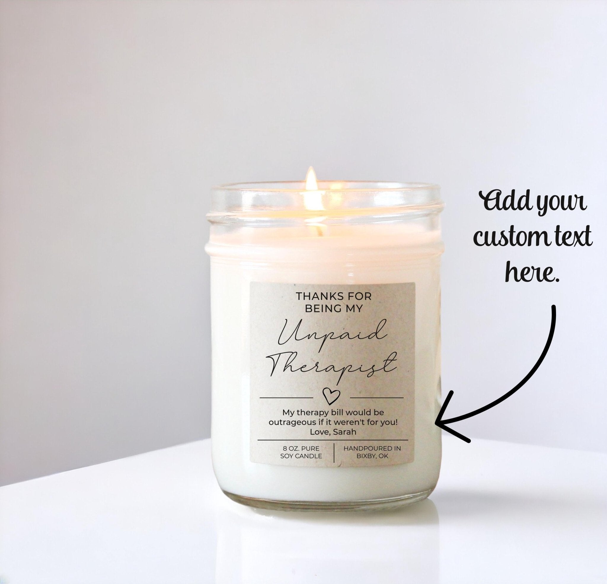 Unpaid Therapist Script Candle - The Dancing Wick