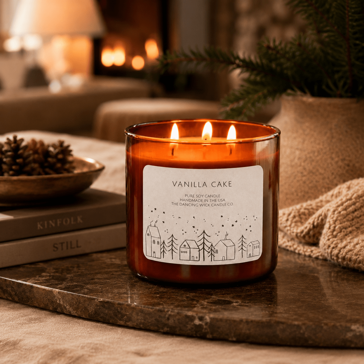 Vanilla Cake - 3 Wick Christmas Tumbler Candle - The Dancing Wick