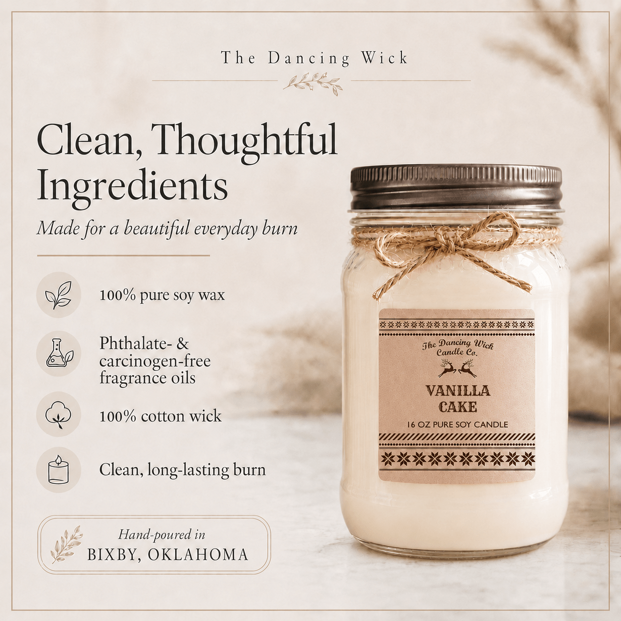 Vanilla Cake - Kraft Winter Candle - The Dancing Wick