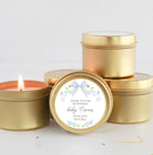Vintage Floral & Bow Baby Shower Tin Favors, Personalized Poem, Set of 10 - The Dancing Wick