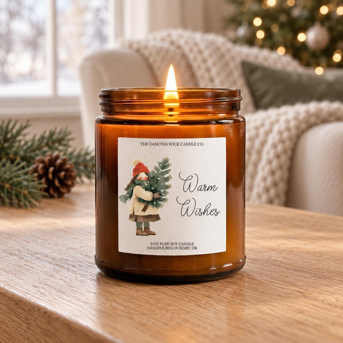 Warm Wishes Amber Jar - The Dancing Wick