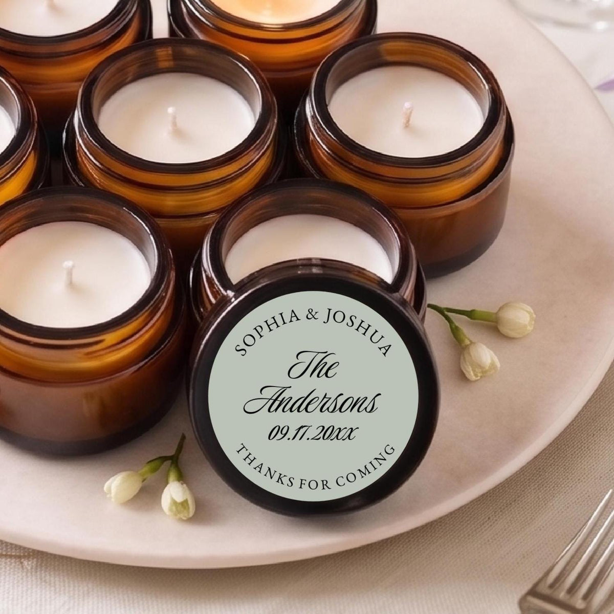 Wedding Thank You Ambers – Set of 10 - The Dancing Wick