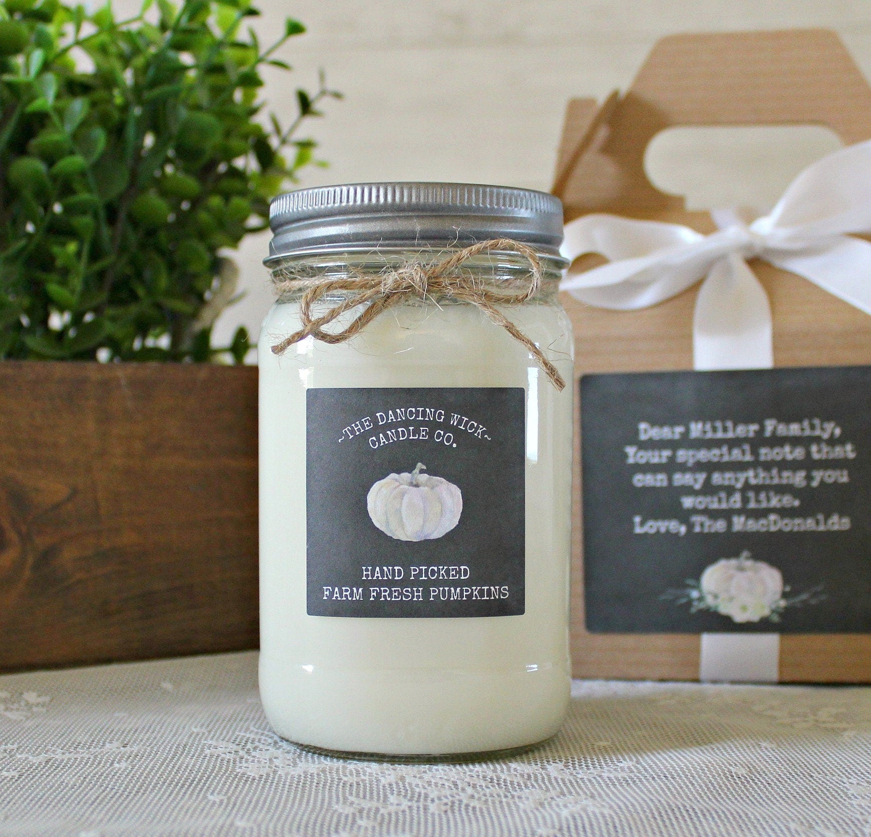 White Pumpkin Fall Candle - The Dancing Wick