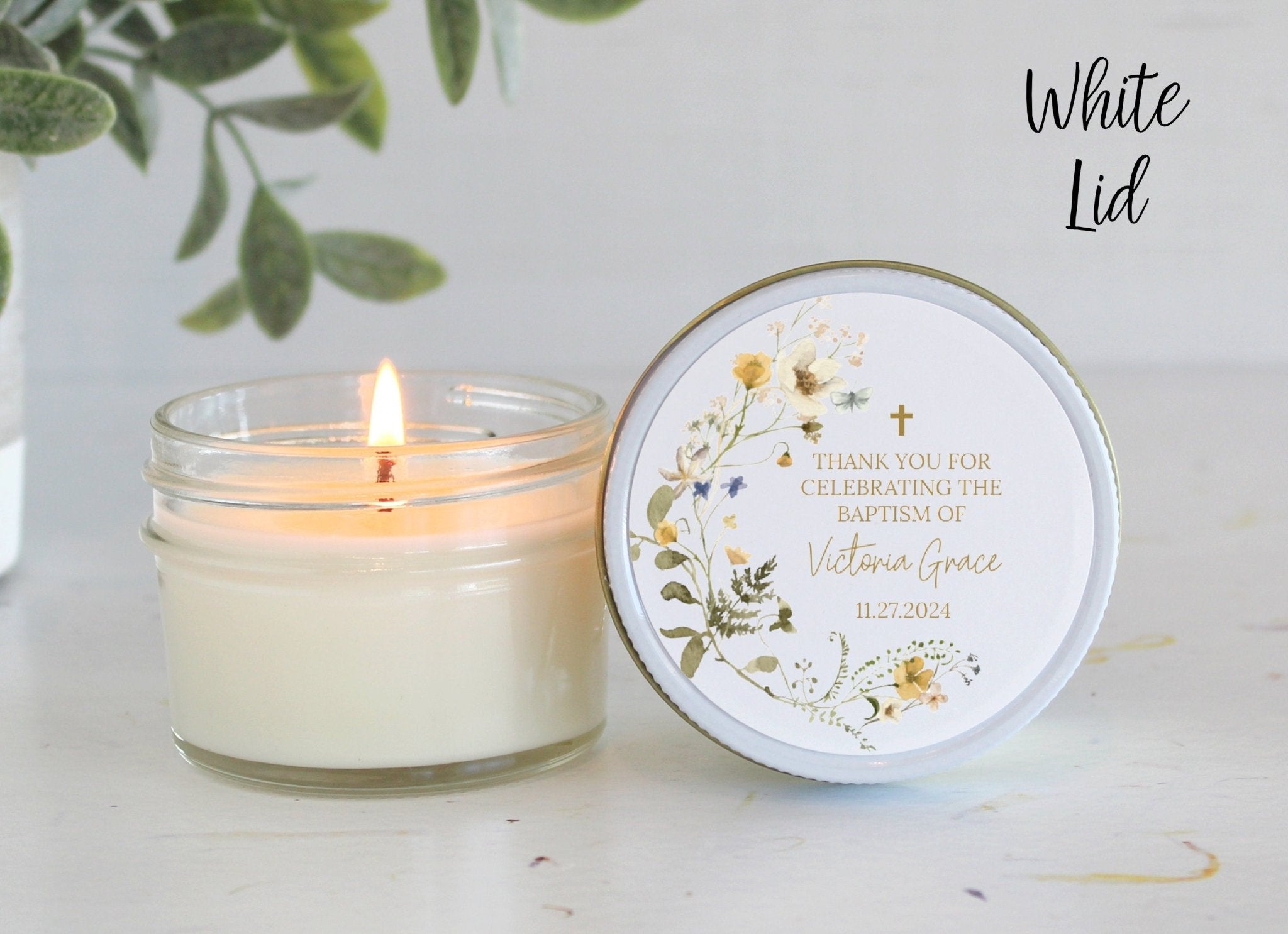 Wildflower Baptism Favors - The Dancing Wick