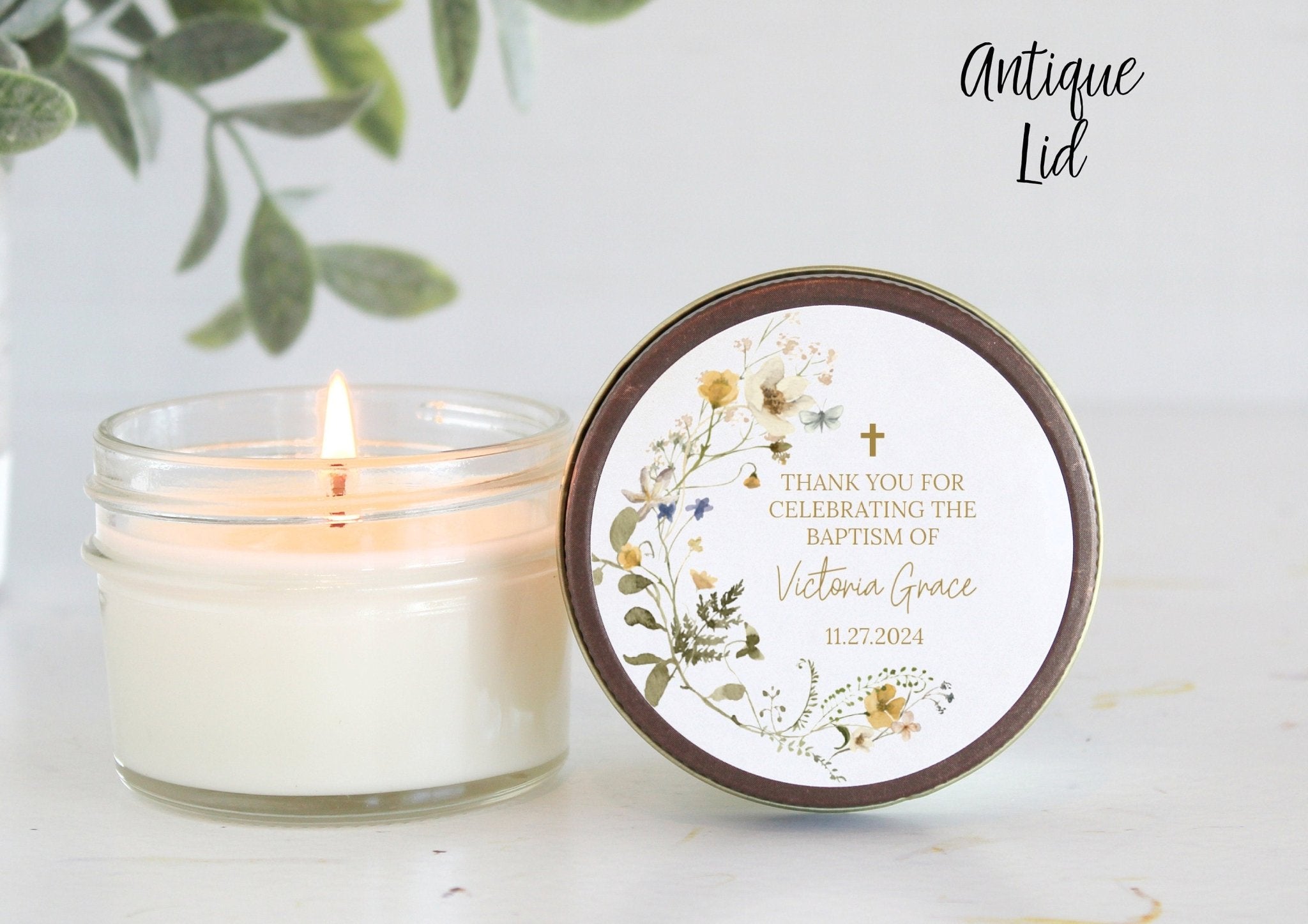 Wildflower Baptism Favors - The Dancing Wick