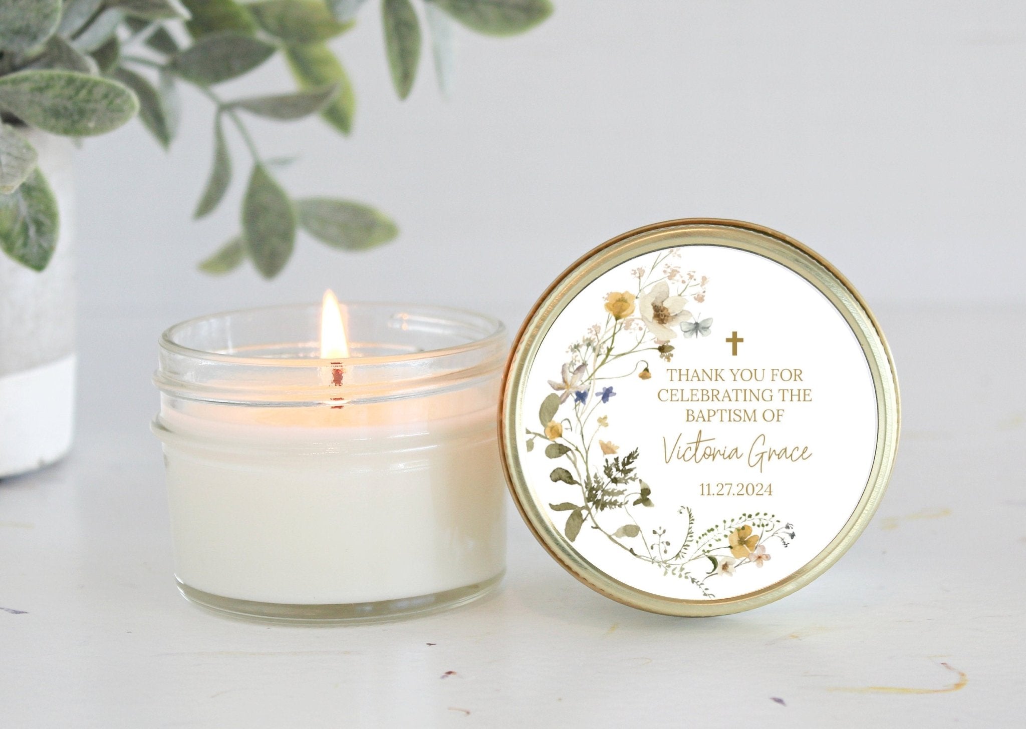 Wildflower Baptism Favors - The Dancing Wick