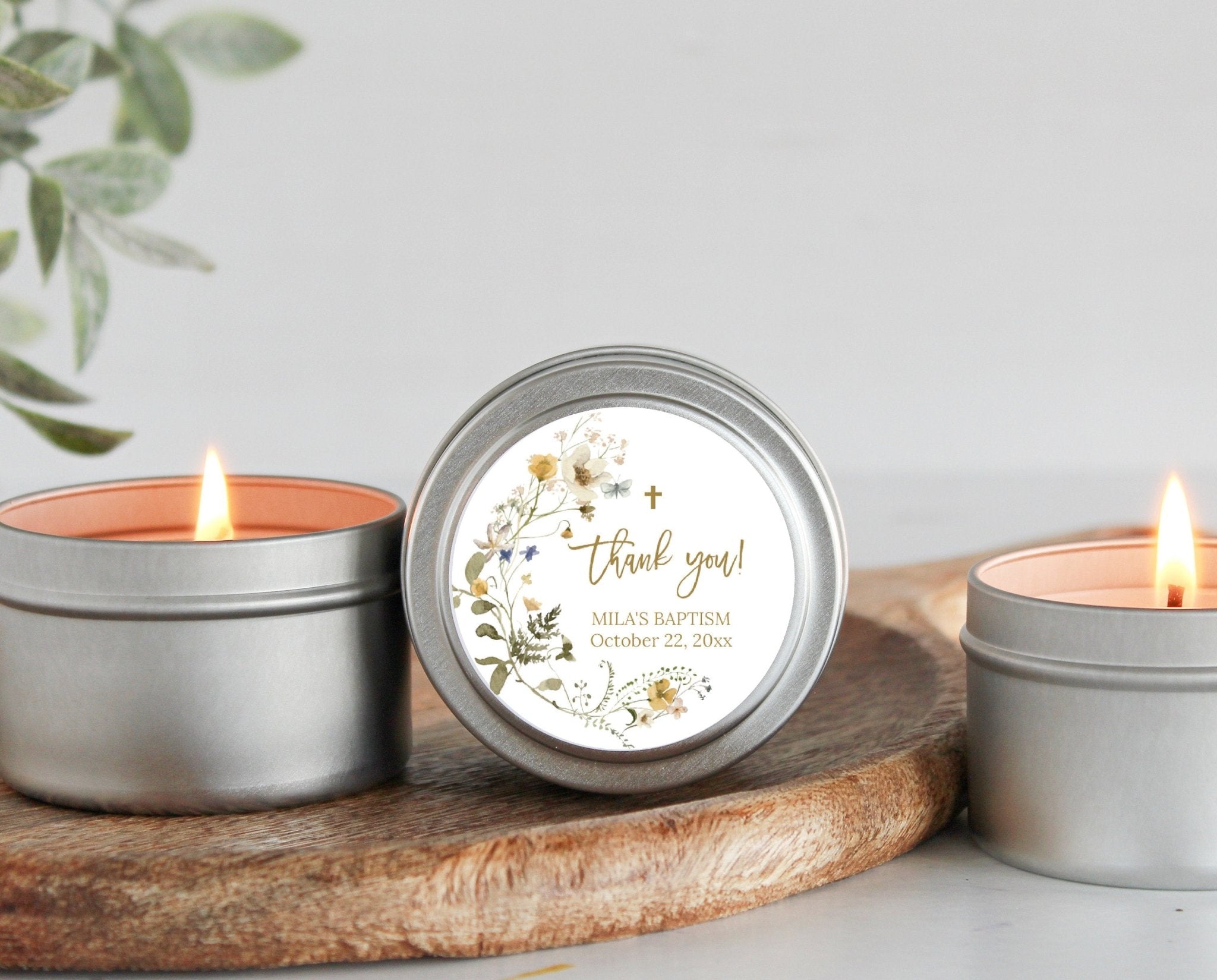 Wildflower Baptism Tins - Set of 10 - The Dancing Wick