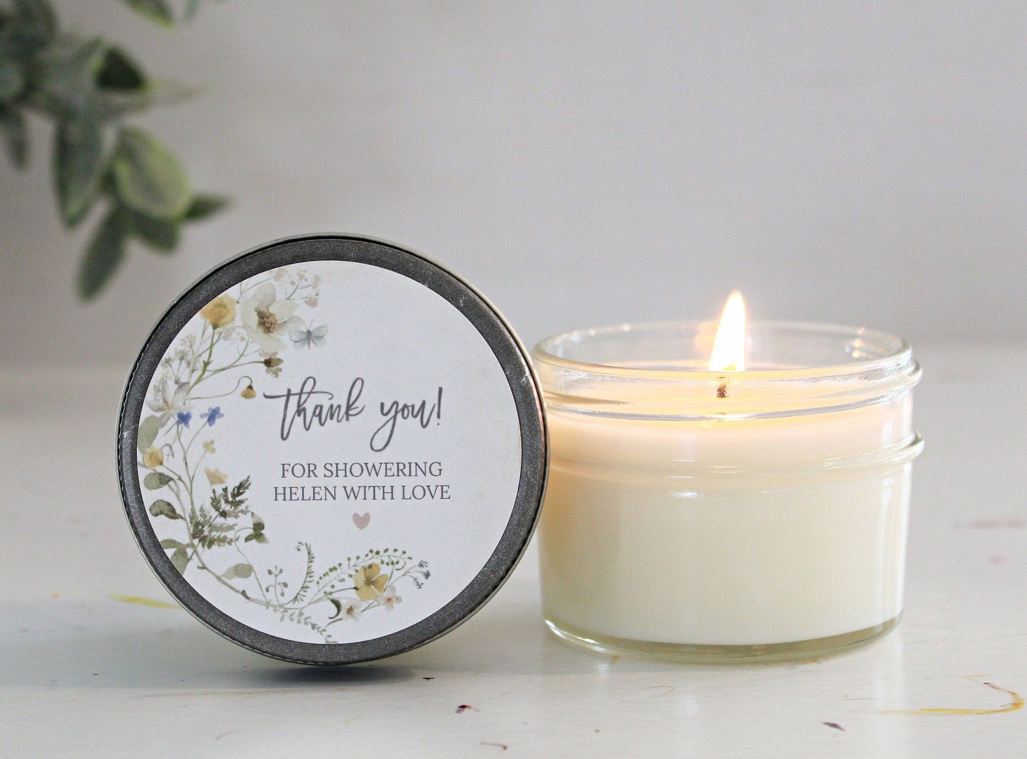 Wildflower Bridal Shower Favor Candles - The Dancing Wick