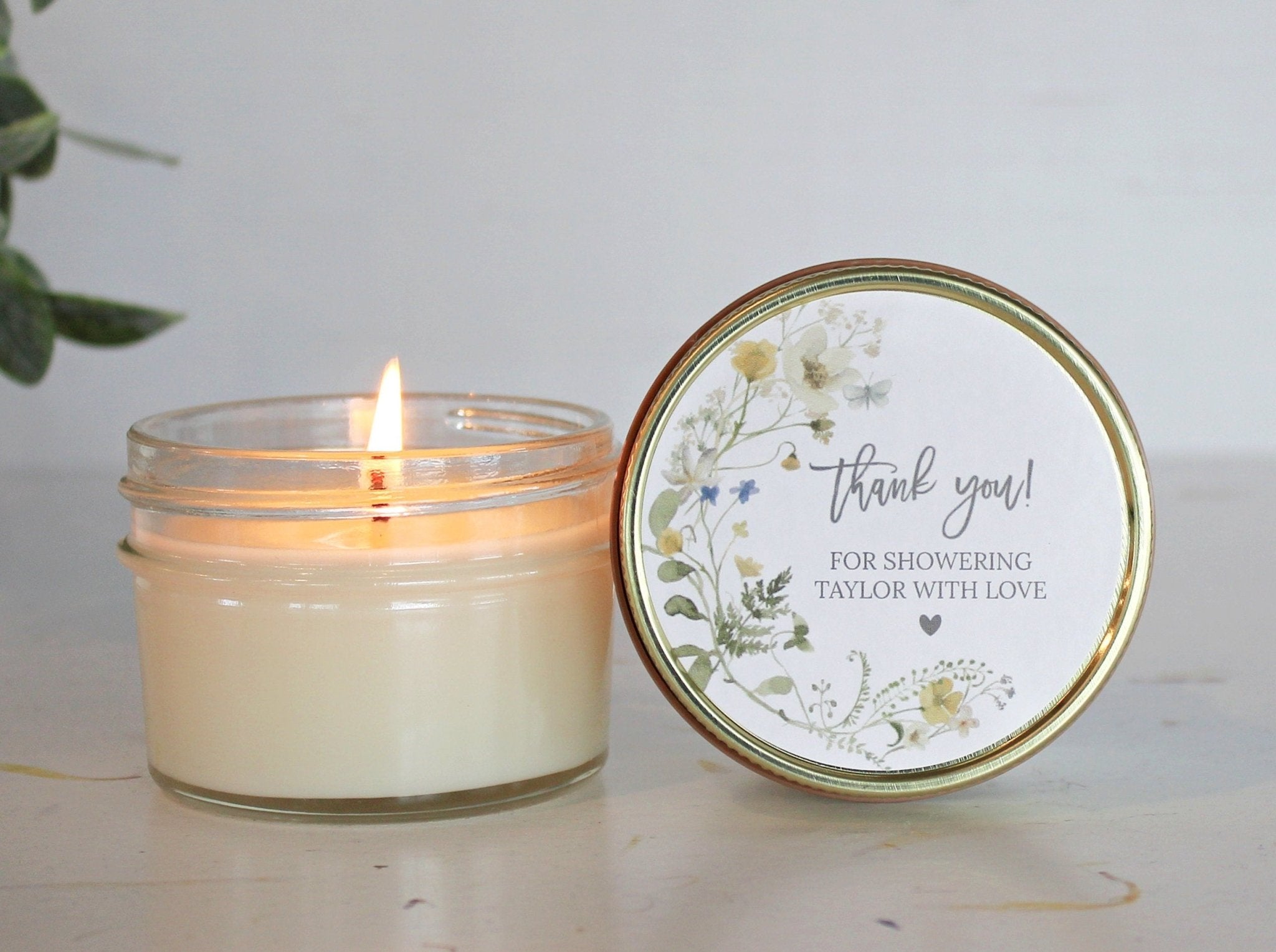 Wildflower Bridal Shower Favor Candles - The Dancing Wick