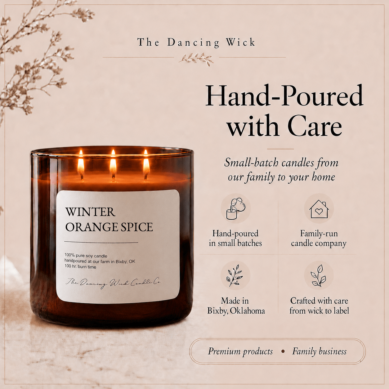 Winter Orange Spice - 3 Wick Everyday Tumbler Candle - The Dancing Wick