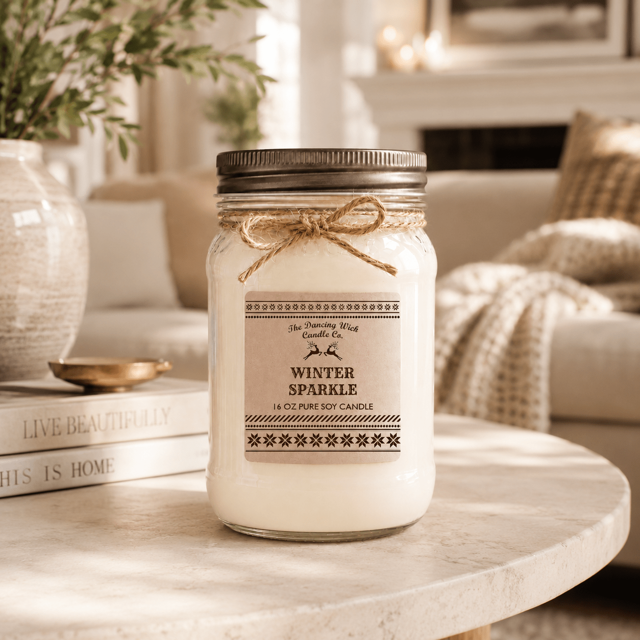 Winter Sparkle - Kraft Winter Candle - The Dancing Wick