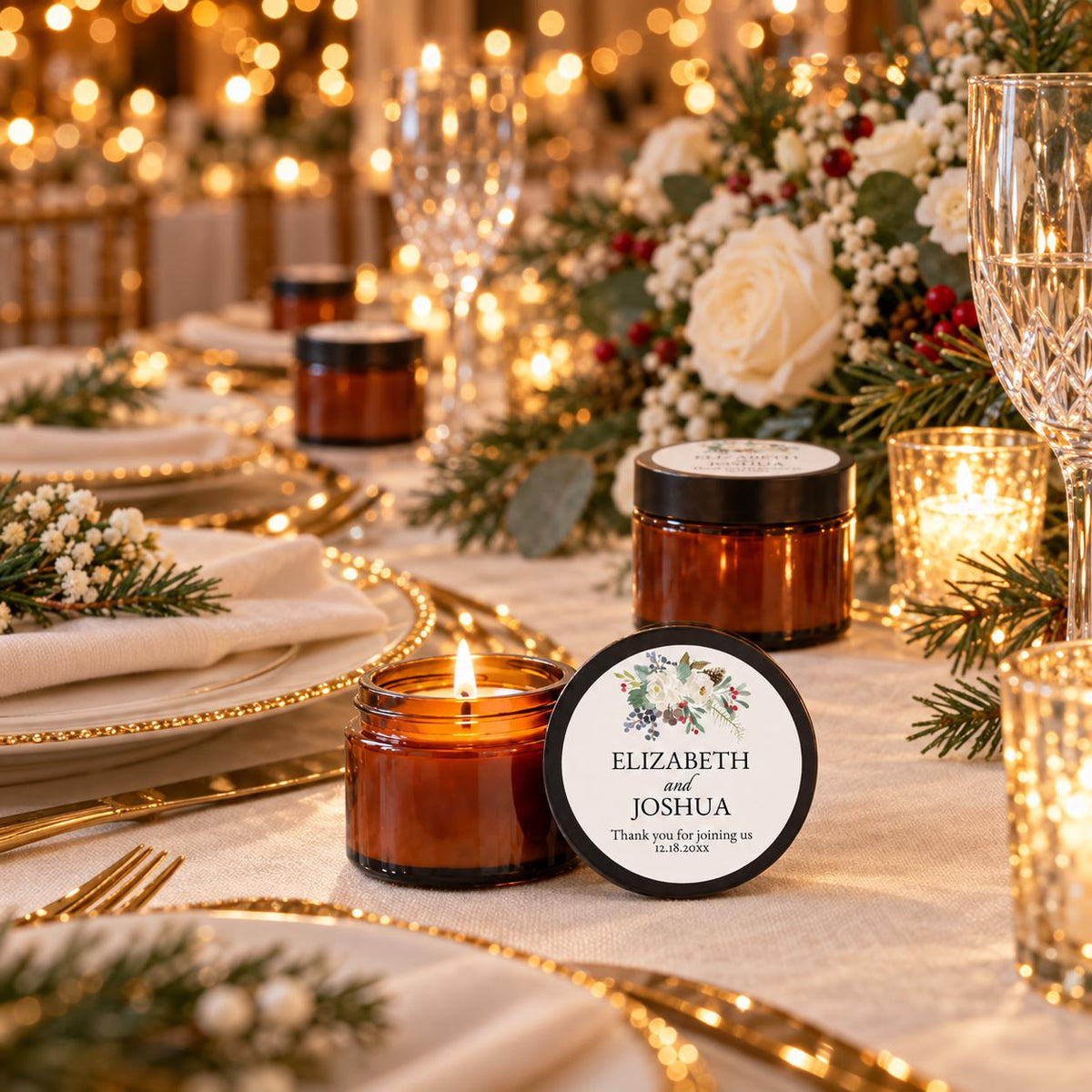 Winter Wedding Ambers – Set of 10 - The Dancing Wick