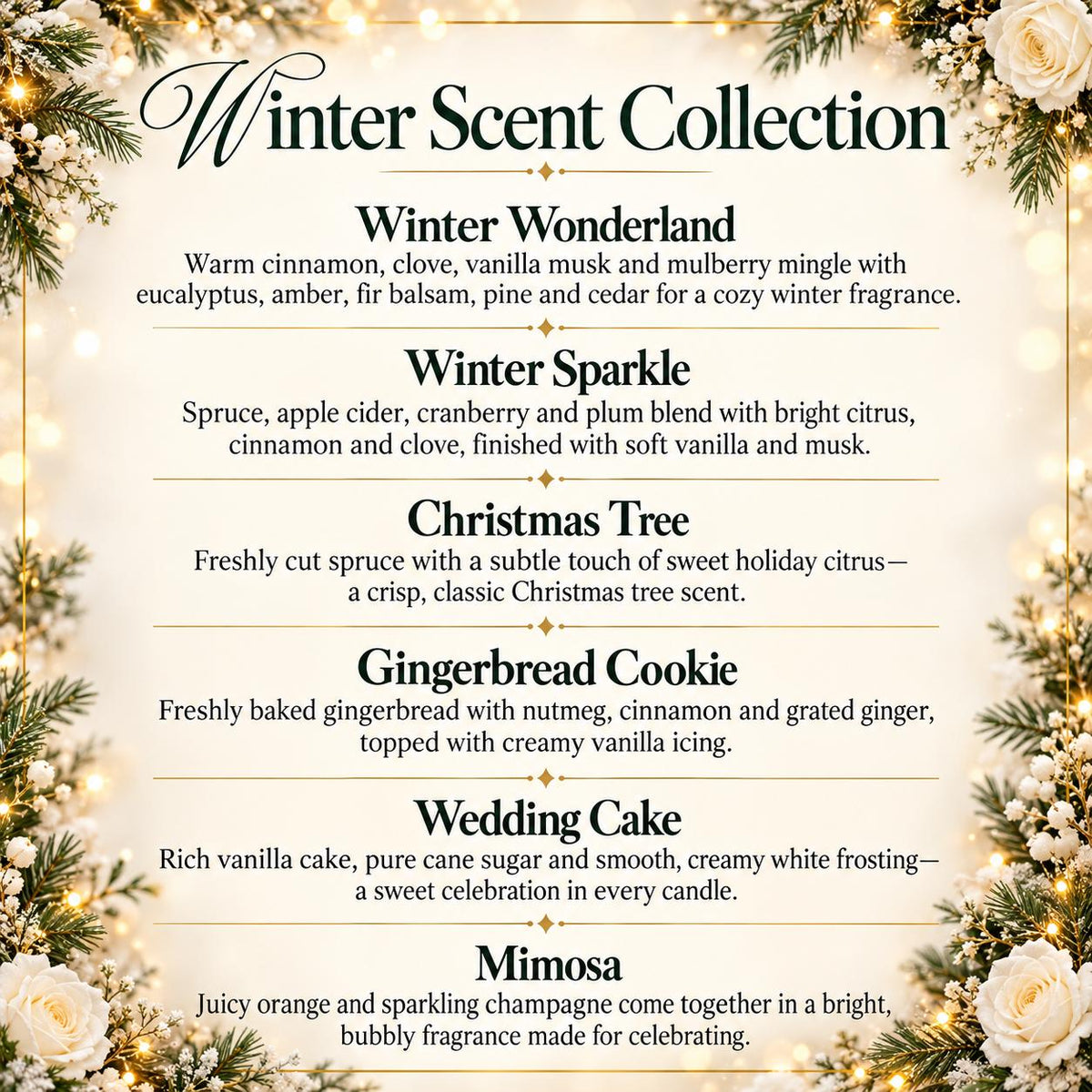 Winter Wedding Ambers – Set of 10 - The Dancing Wick