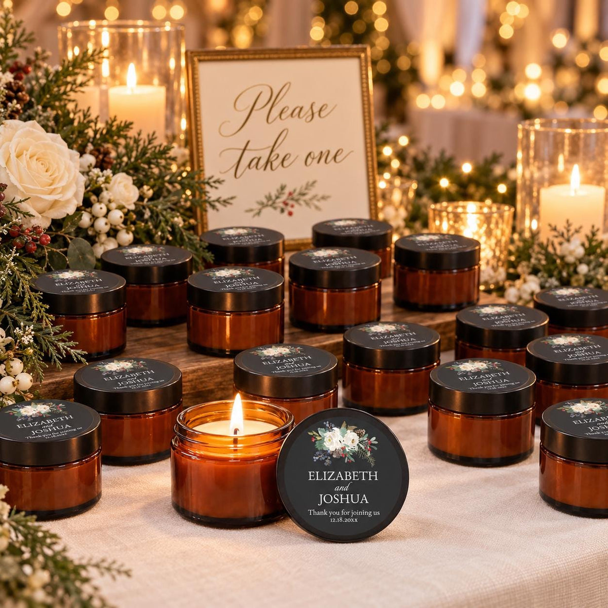 Winter Wedding Ambers – Set of 10 - The Dancing Wick