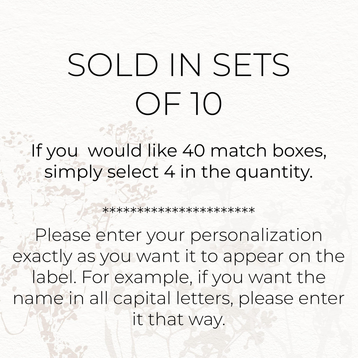 Winter Wedding Matches – Set of 10 - The Dancing Wick
