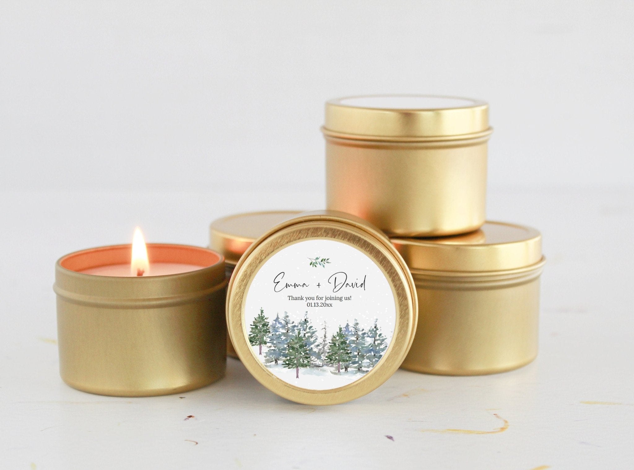 Winter Wedding Tins - Set Of 10 - The Dancing Wick