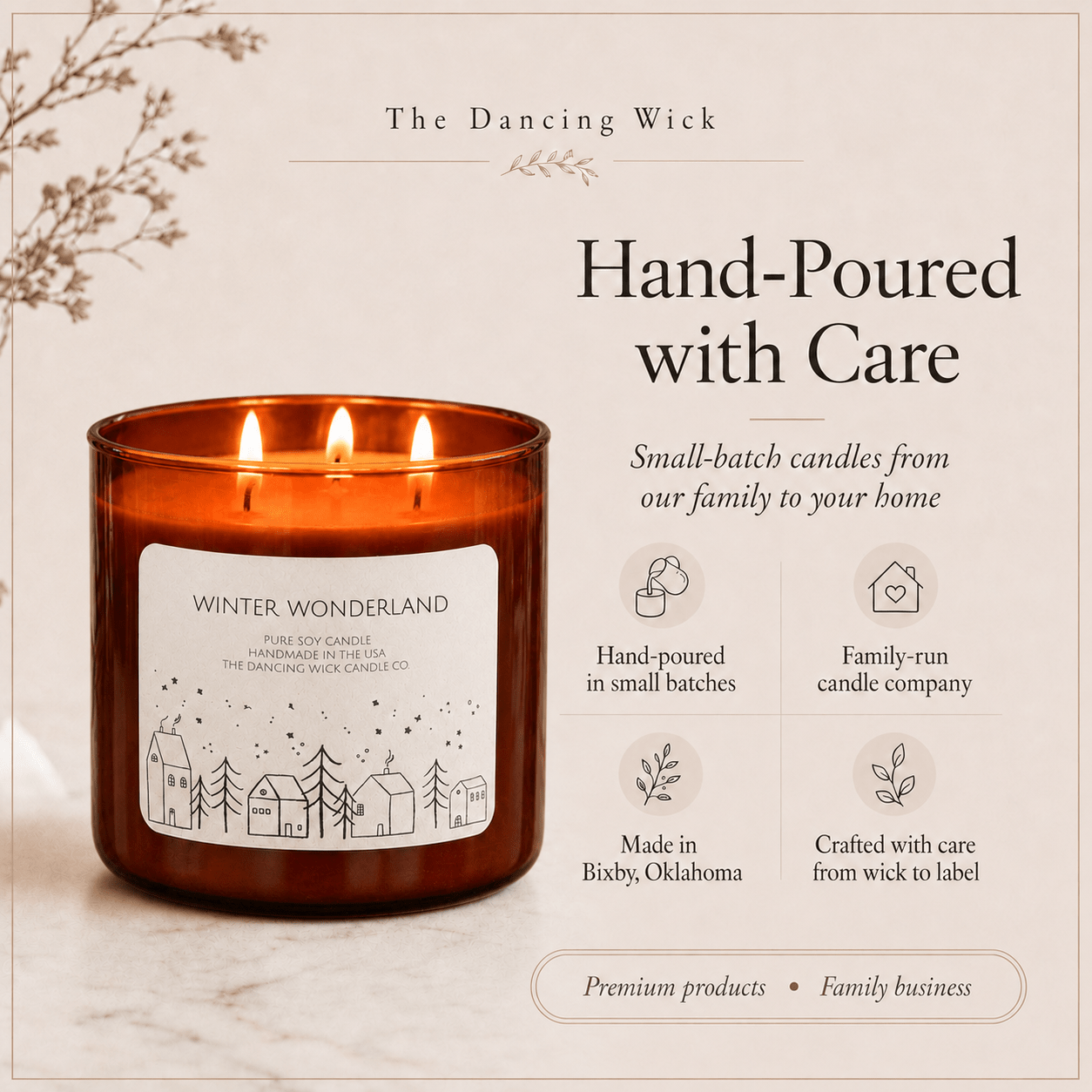 Winter Wonderland - 3 Wick Christmas Tumbler Candle - The Dancing Wick