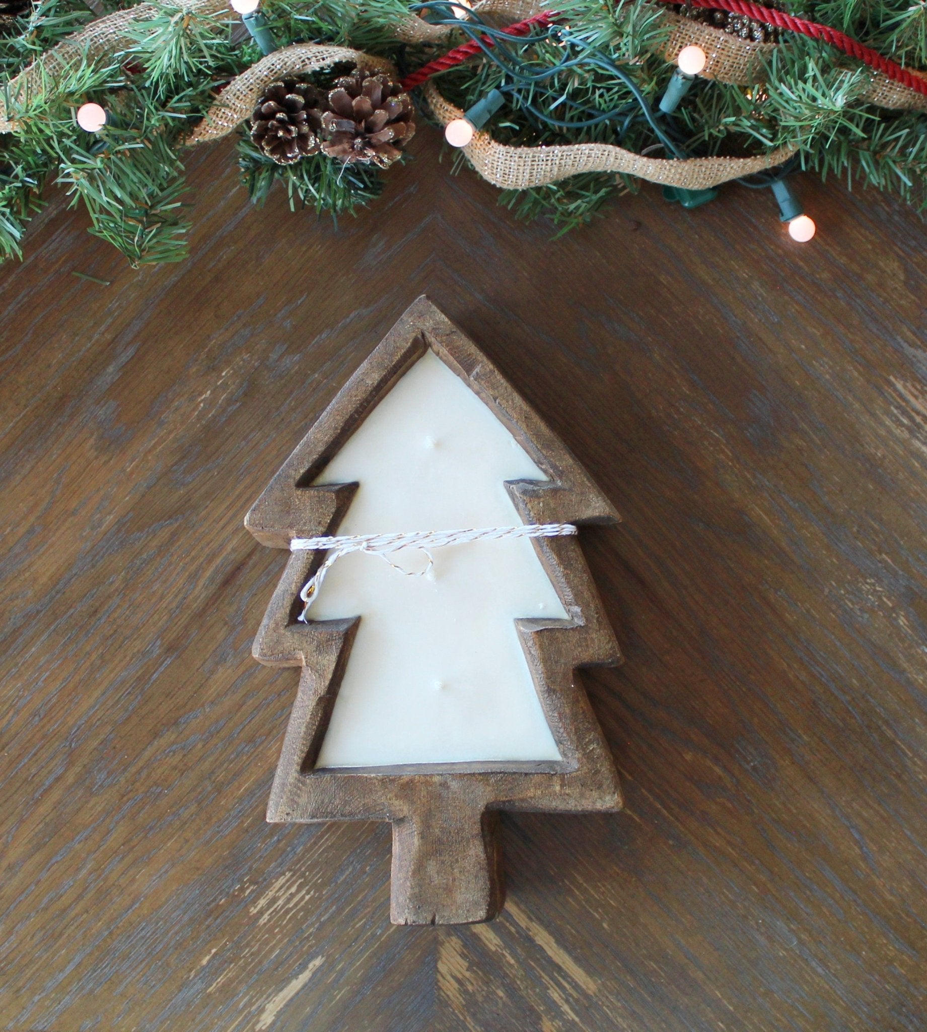 Wood Christmas Wood Bowl Candle - The Dancing Wick