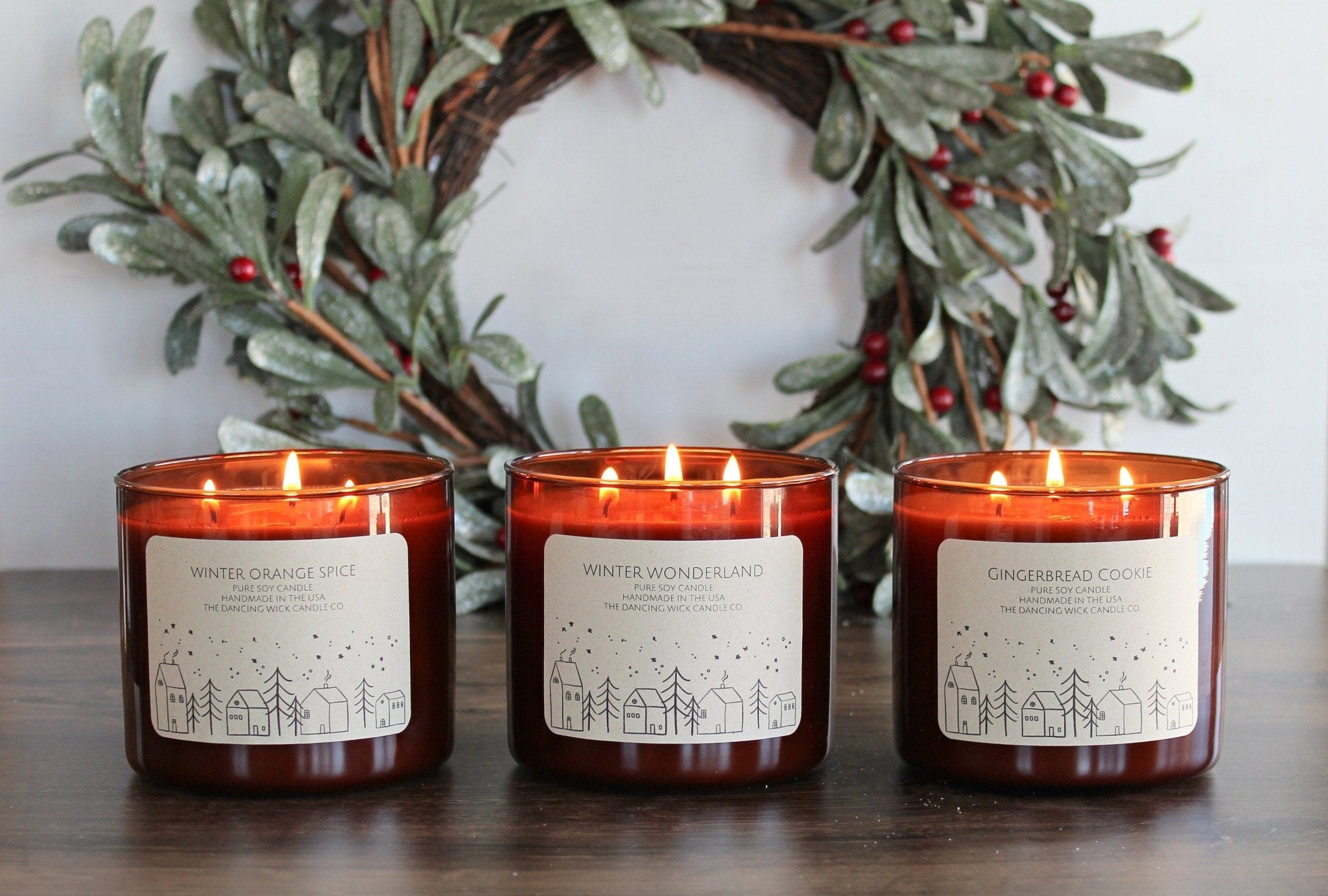 3 Wick Christmas Tumbler Candle - The Dancing Wick