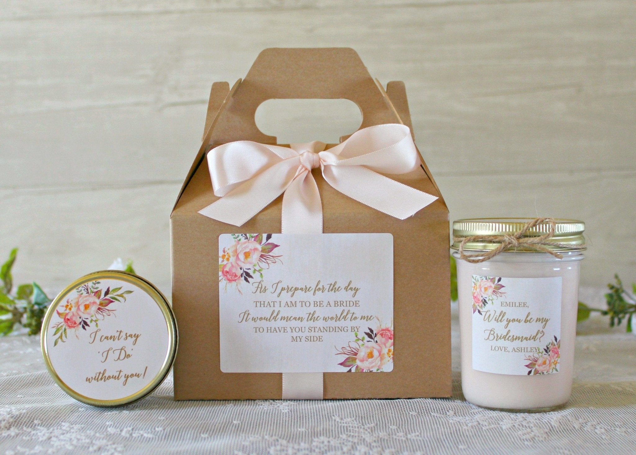 Blush Bridesmaid Proposal Box - The Dancing Wick