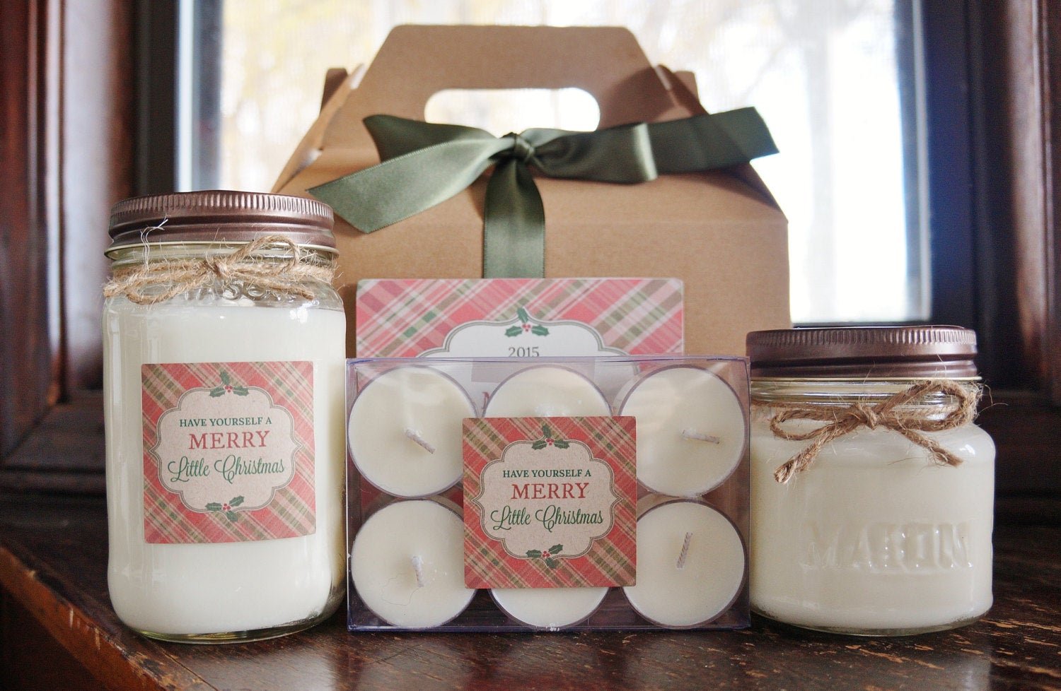 Candle Plaid Christmas Gift Set - The Dancing Wick