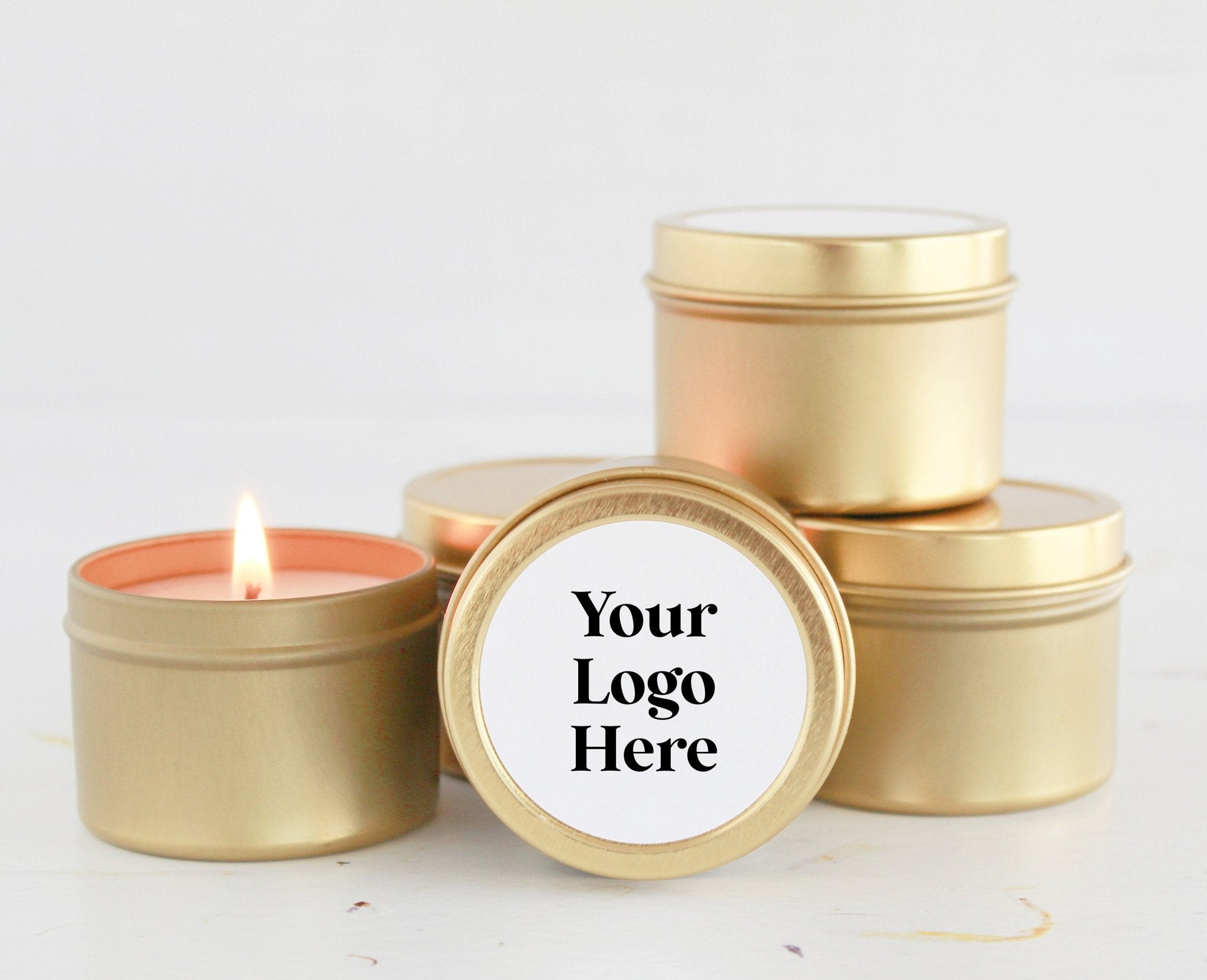 Corporate Logo Tins - Set of 10 - The Dancing Wick