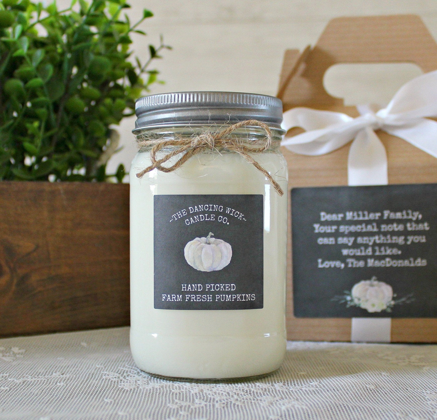 Fall White Pumpkin Candle - The Dancing Wick