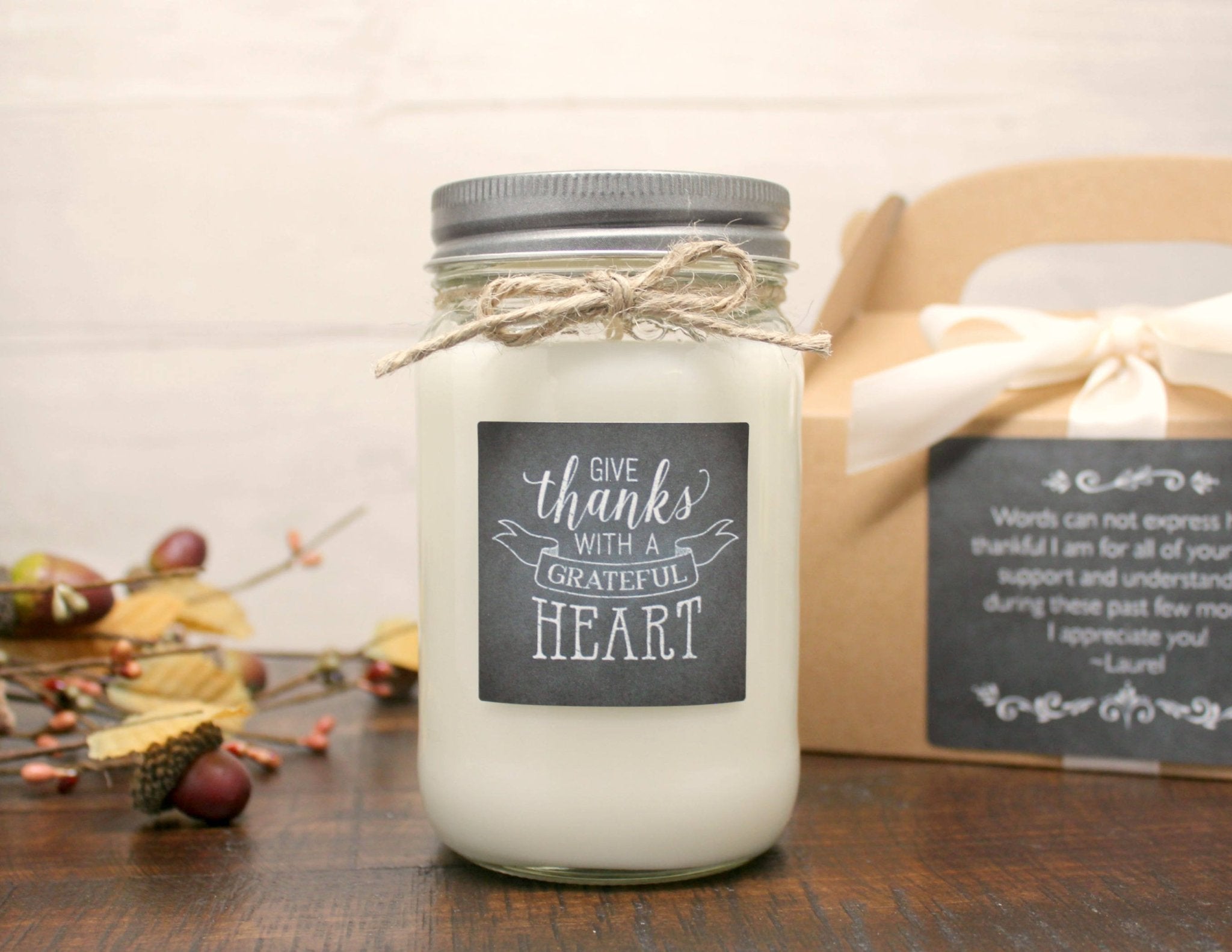Give Thanks with a Grateful Heart Candle - The Dancing Wick