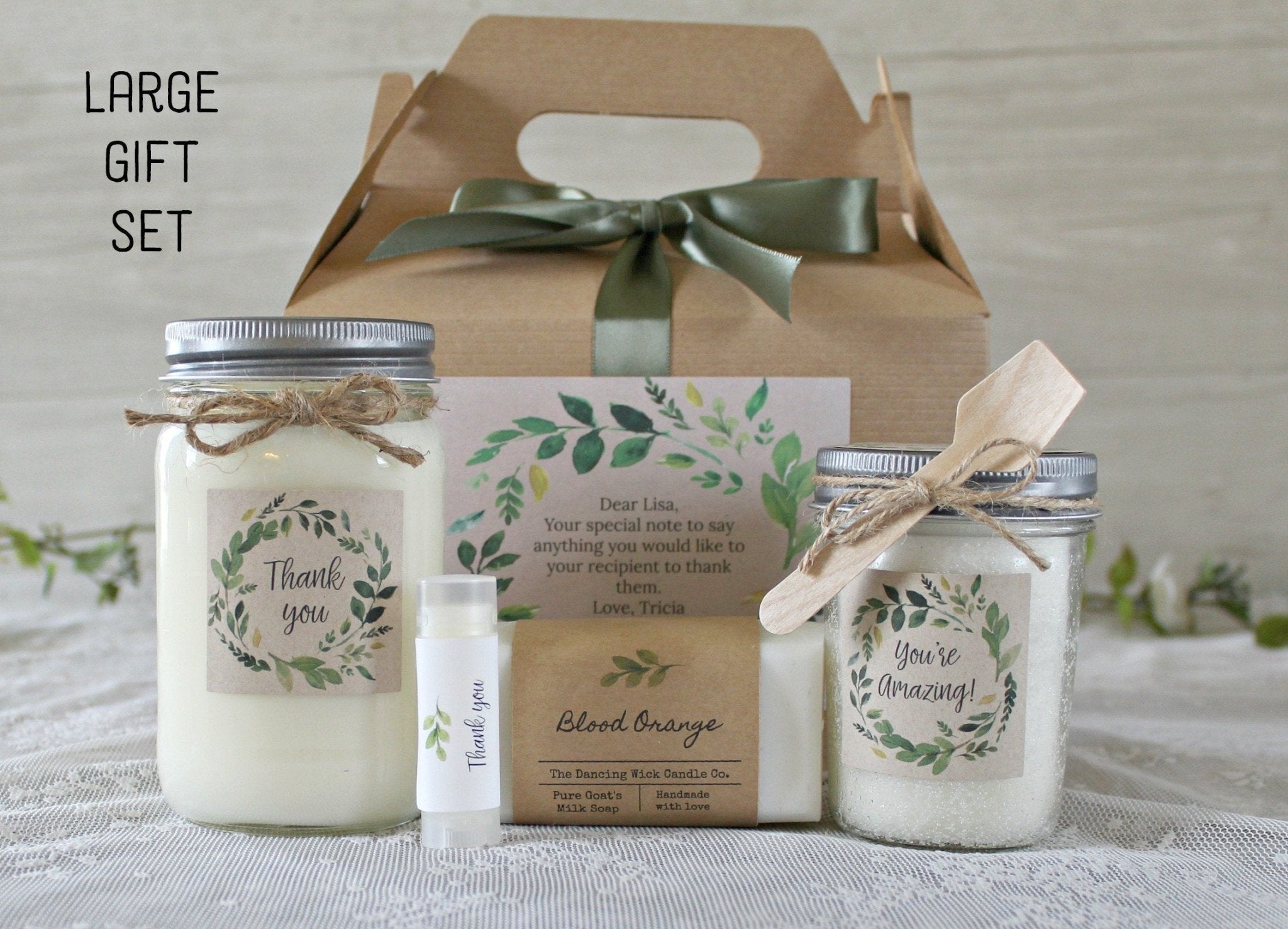 Greenery Thank you gift box - The Dancing Wick