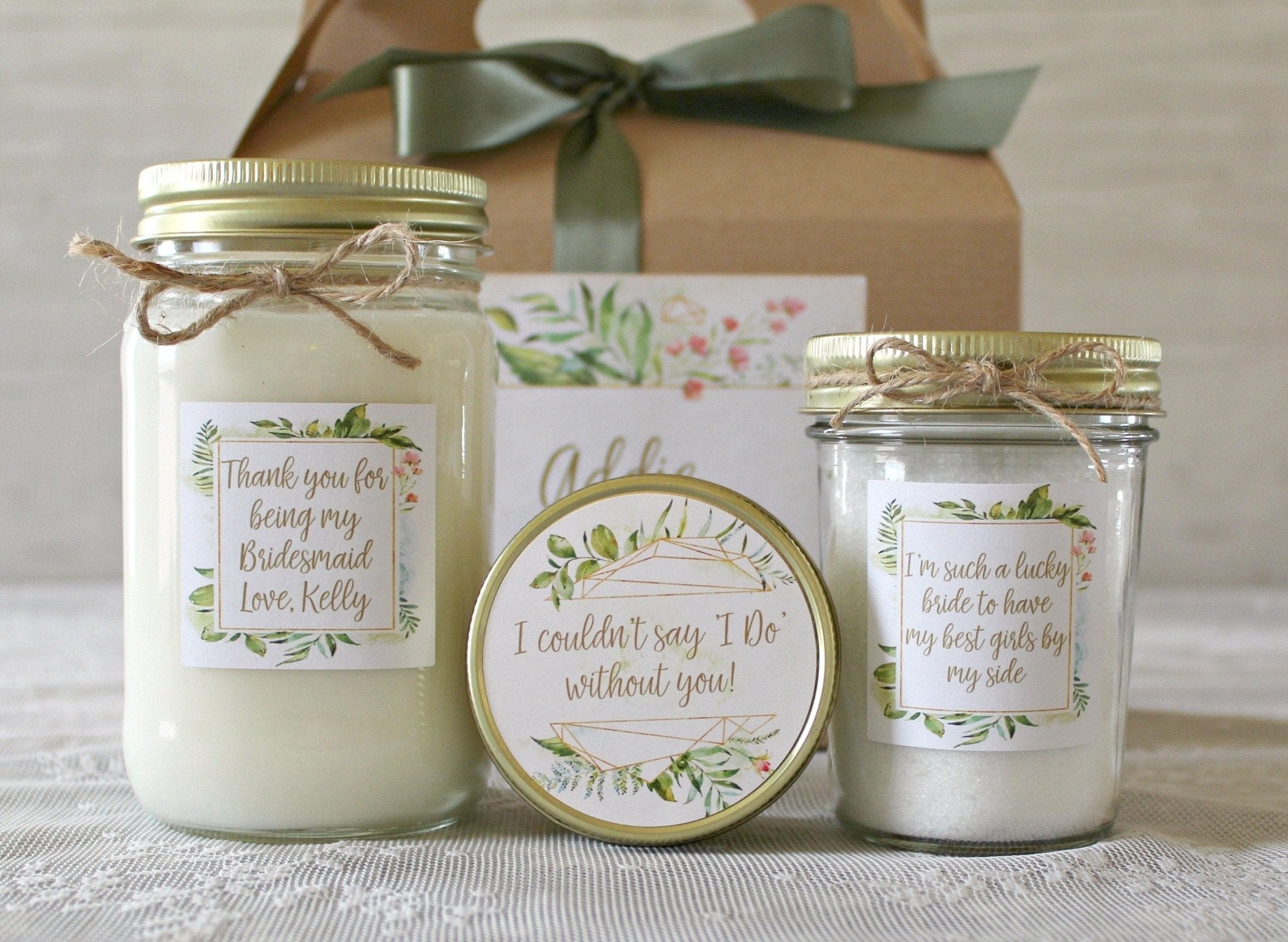 Thank you for being my Bridesmaid Spa Gift Box - The Dancing Wick
