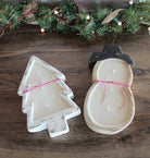 White Christmas Wood Bowl Candle - The Dancing Wick
