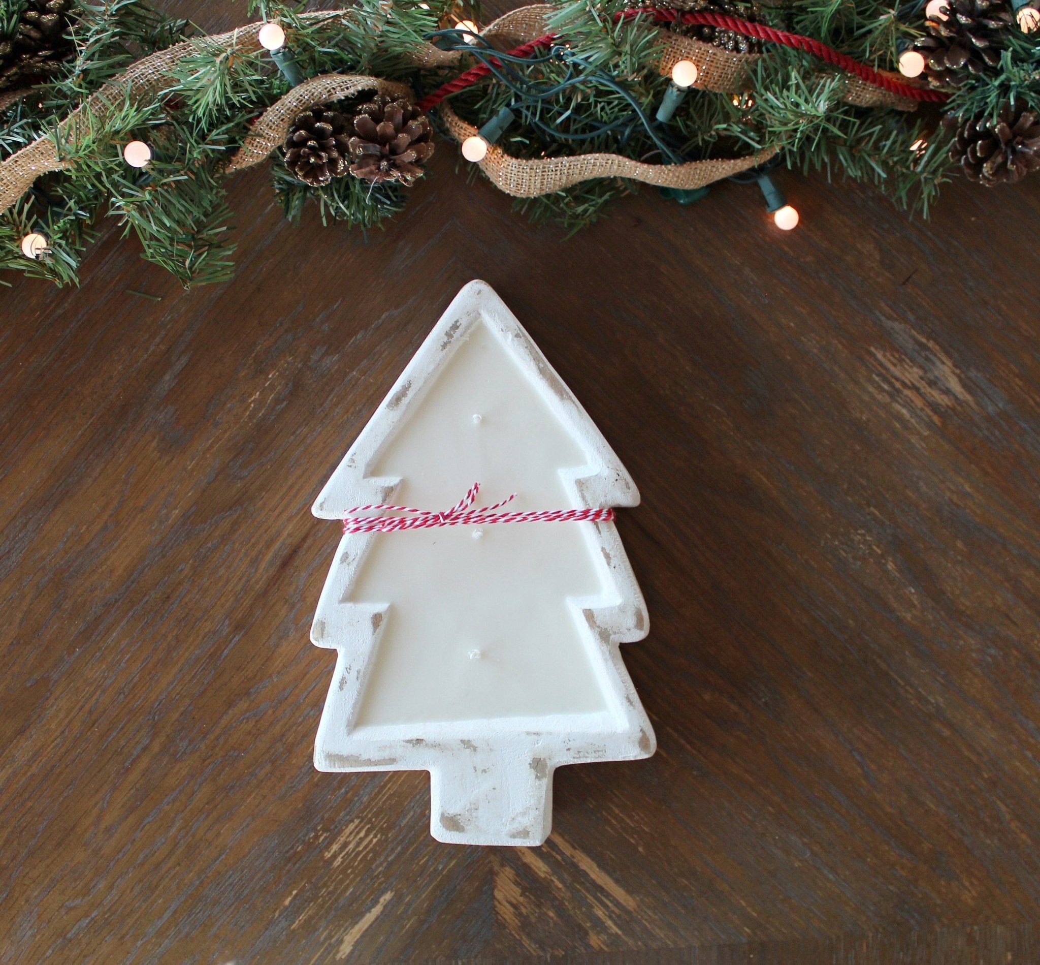 White Christmas Wood Bowl Candle - The Dancing Wick